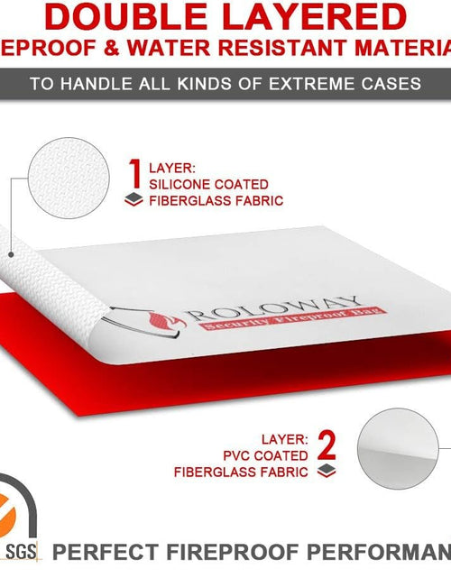 Load image into Gallery viewer, Fireproof Document &amp; Money Bags, Large Fireproof &amp; Water Resistant Bag (15 X 12 X 5 Inches), Fireproof Folder Safe Bag for Cash, Valuables &amp; Passport, with Silicone Coating &amp; Zipper Closure - My Store
