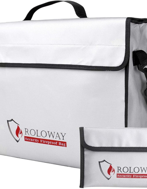 Load image into Gallery viewer, Fireproof Document &amp; Money Bags, Large Fireproof &amp; Water Resistant Bag (15 X 12 X 5 Inches), Fireproof Folder Safe Bag for Cash, Valuables &amp; Passport, with Silicone Coating &amp; Zipper Closure - My Store
