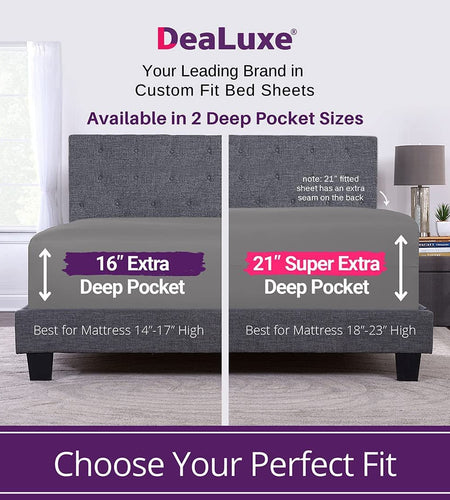 Fitted Sheets Queen Size – Queen Fitted Sheet Only Deep Pocket – Soft 21” Extra Deep Pocket Queen Fitted Sheets Fit Perfectly 17”–23” Deep Mattress & Toppers – 1 Bottom Sheet Grey Fitted Sheet Queen - My Store