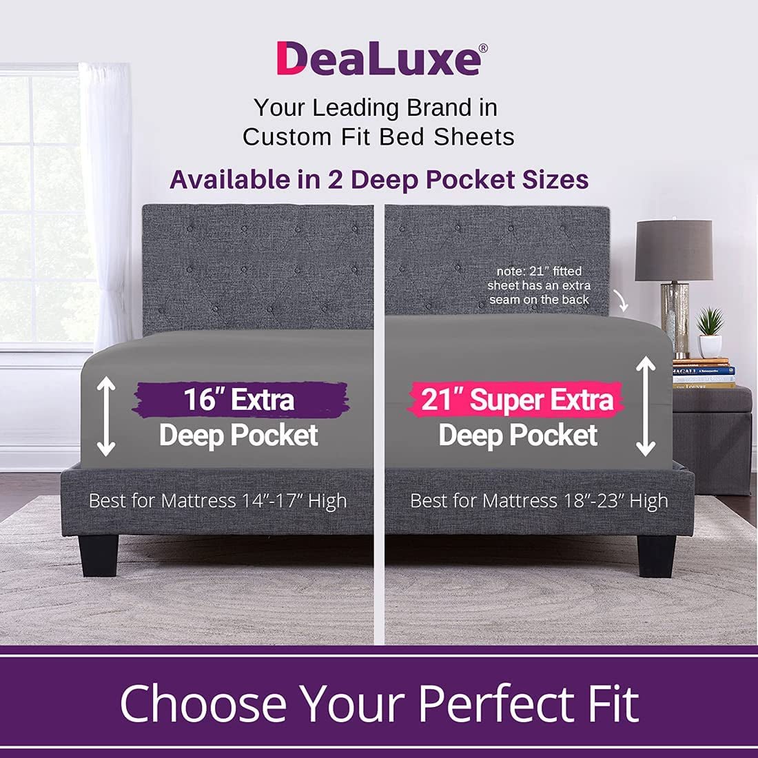 Fitted Sheets Queen Size – Queen Fitted Sheet Only Deep Pocket – Soft 21” Extra Deep Pocket Queen Fitted Sheets Fit Perfectly 17”–23” Deep Mattress & Toppers – 1 Bottom Sheet Grey Fitted Sheet Queen - My Store
