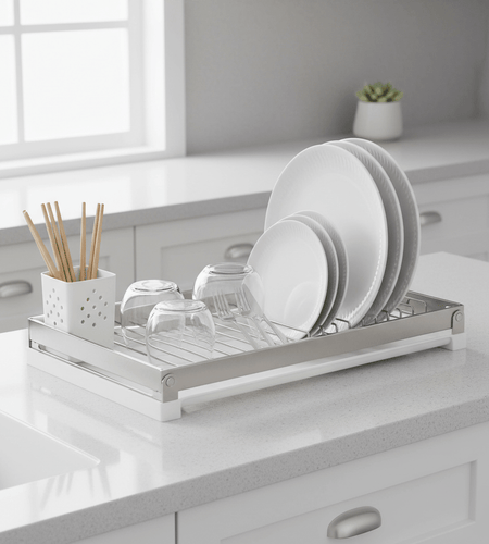 Foldable Dish Drying Rack – Over Sink, Space - Saving Kitchen Organizer - My Store