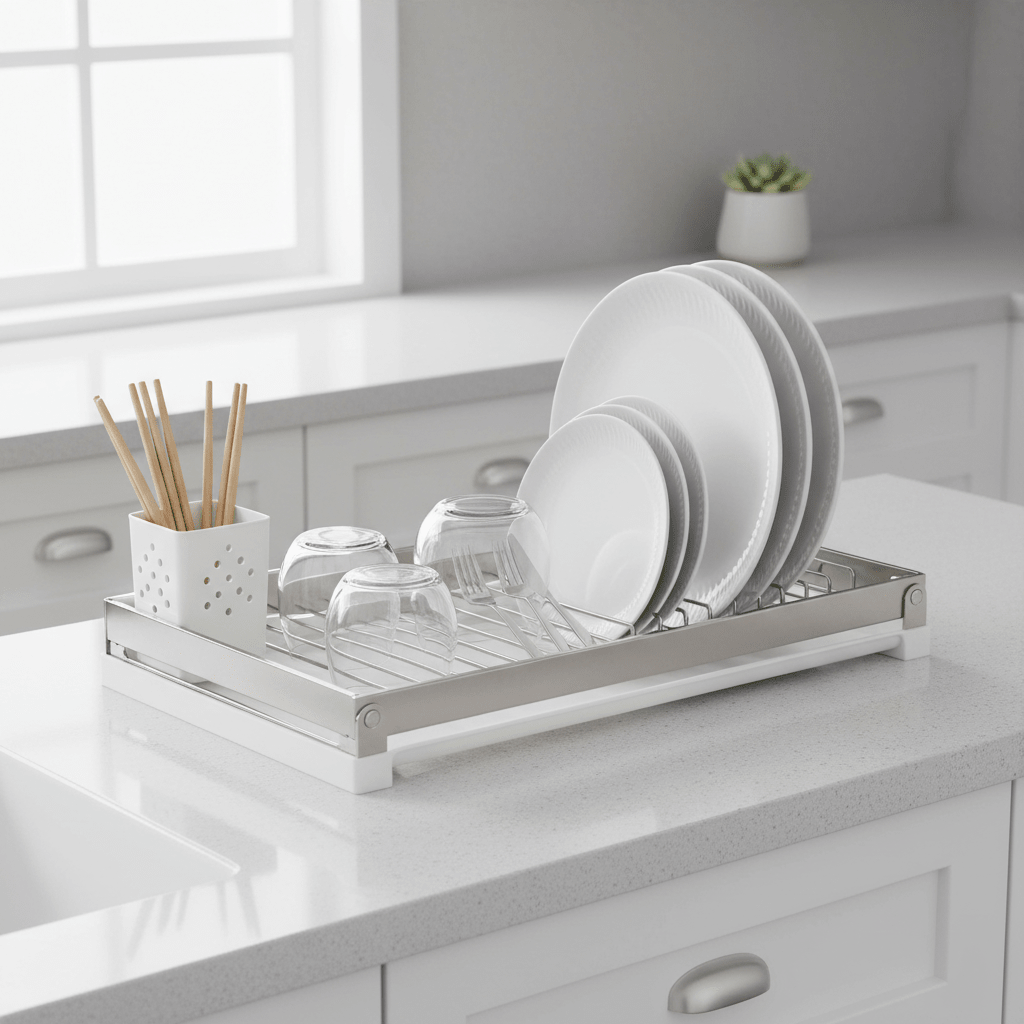 Foldable Dish Drying Rack – Over Sink, Space - Saving Kitchen Organizer - My Store