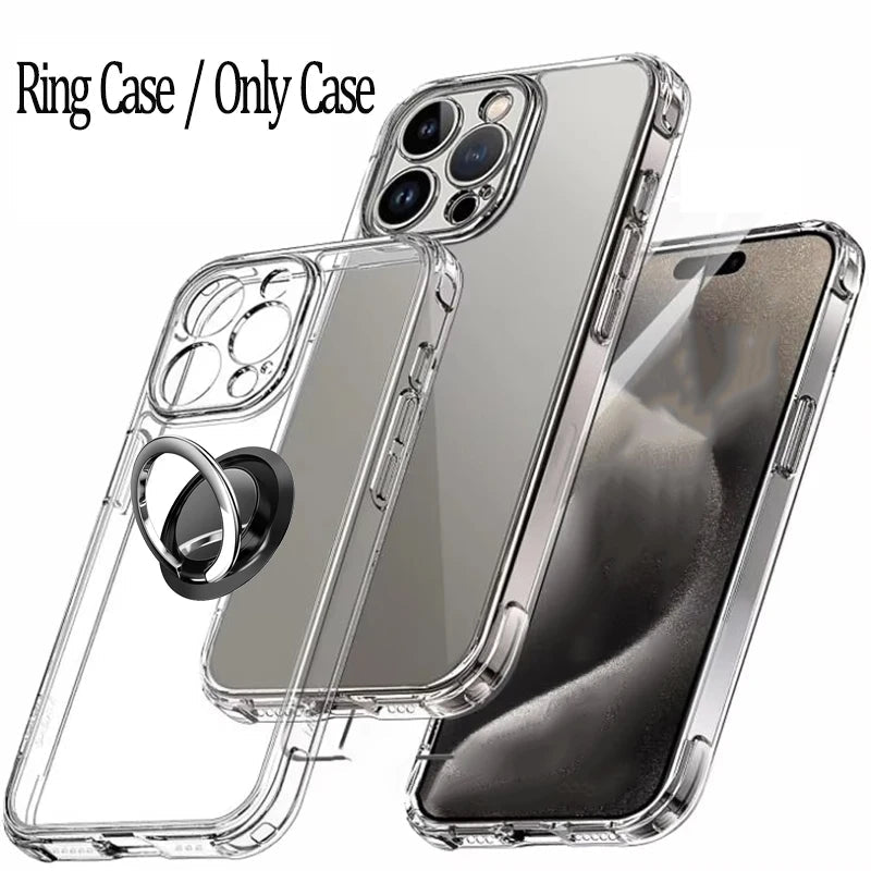 For Iphone 17 16 15 Pro Max Phone Case for Iphone 16 15 14 13 Mini 12 11 Pro Transparent Case Iphone16 plus Cover - My Store