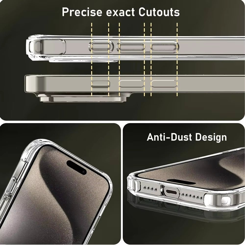 For Iphone 17 16 15 Pro Max Phone Case for Iphone 16 15 14 13 Mini 12 11 Pro Transparent Case Iphone16 plus Cover - My Store