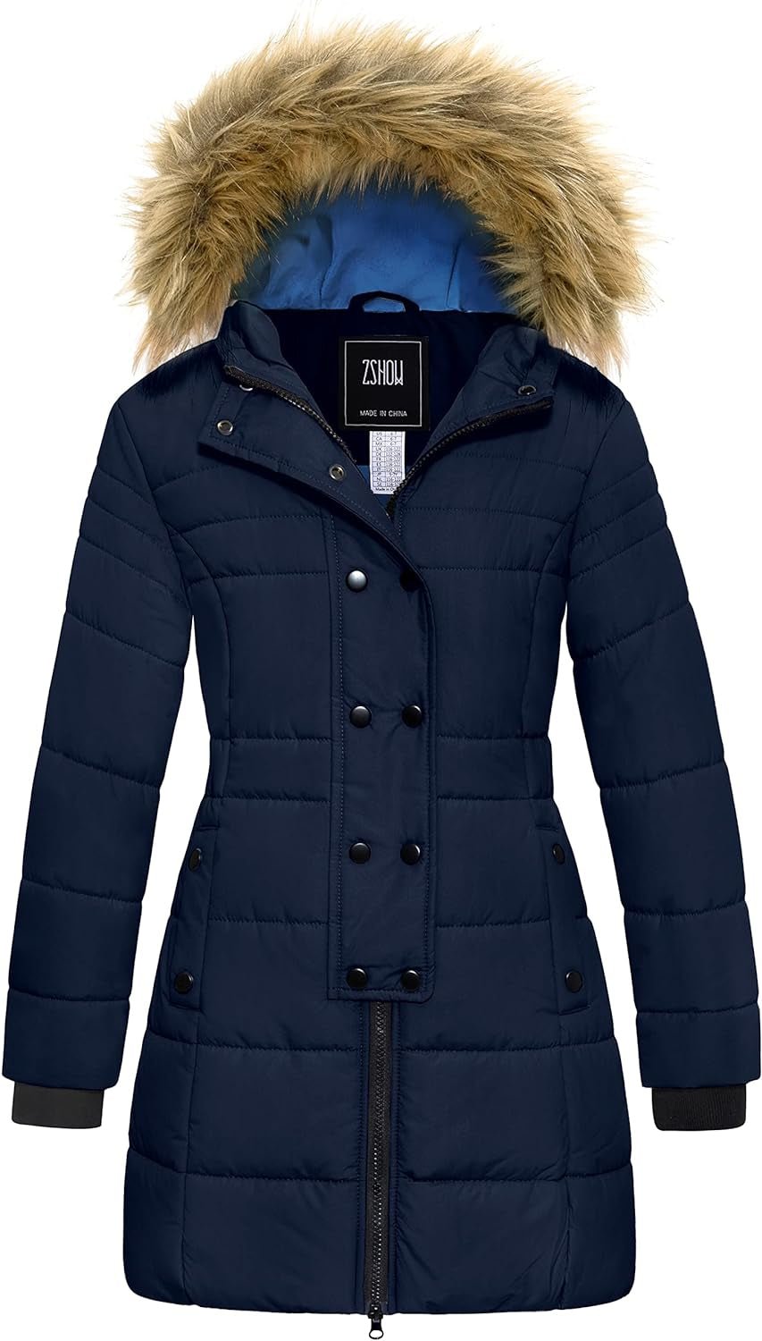 Girls' Long Winter Coat Parka Water Resistant Warm Puffer Jacket - My Store