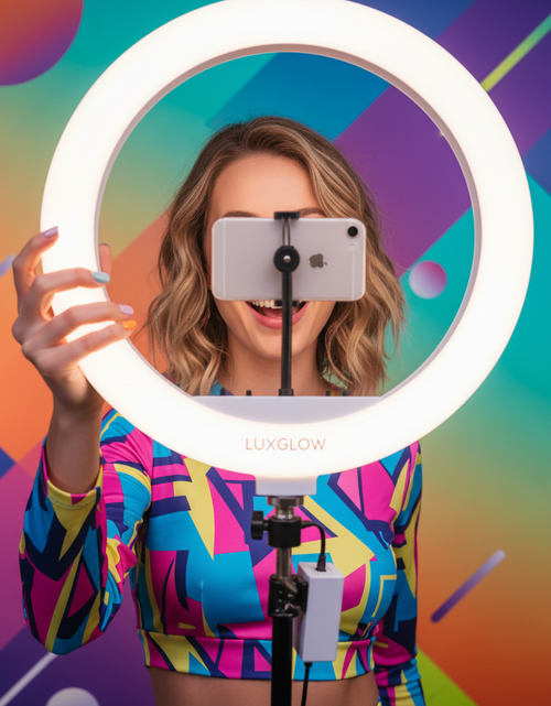 Load image into Gallery viewer, GlowPro Handheld LED Ring Light – Rechargeable Portable Fill Light for Perfect Selfies, Live Broadcasts &amp; Photography - My Store
