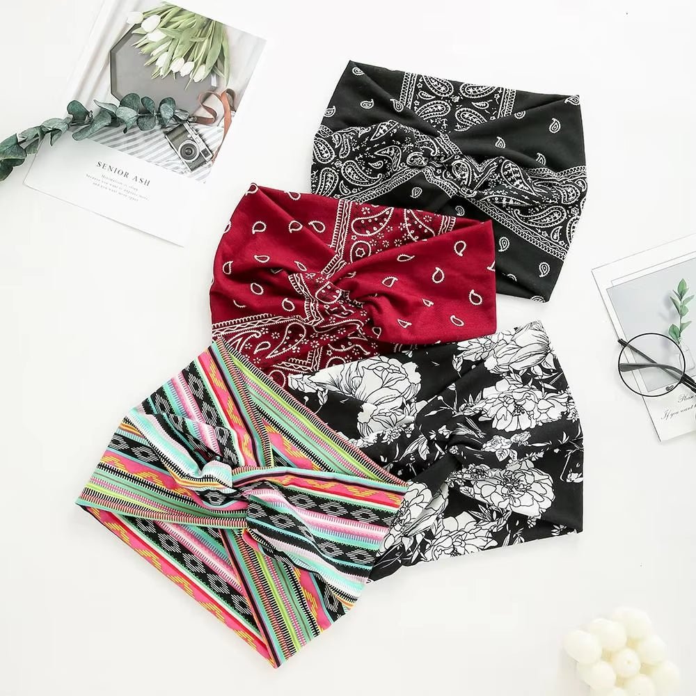 Hair Accessories Twisted Extra Large Thick Wide Headbands Turban Workout Headband Head Wraps for Women - My Store