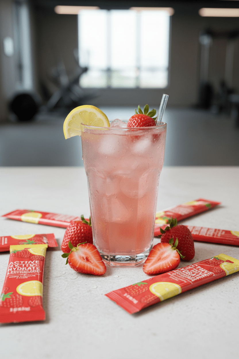 Hydration Packets Hydration Drink Mix, Strawberry Lemonade (20Ct) - Electrolyte Powder Developed for Athletes and Sports Performance, Gluten Free, Vegan, Kosher - My Store