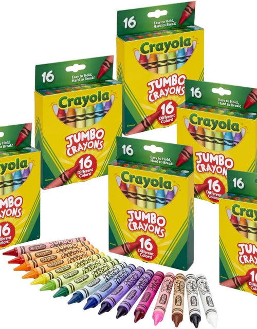 Load image into Gallery viewer, Jumbo Crayons Bulk, 6 Sets of 16 Large Crayons for Toddlers &amp; Kids, School Supplies, Gifts [Amazon Exclusive] - My Store
