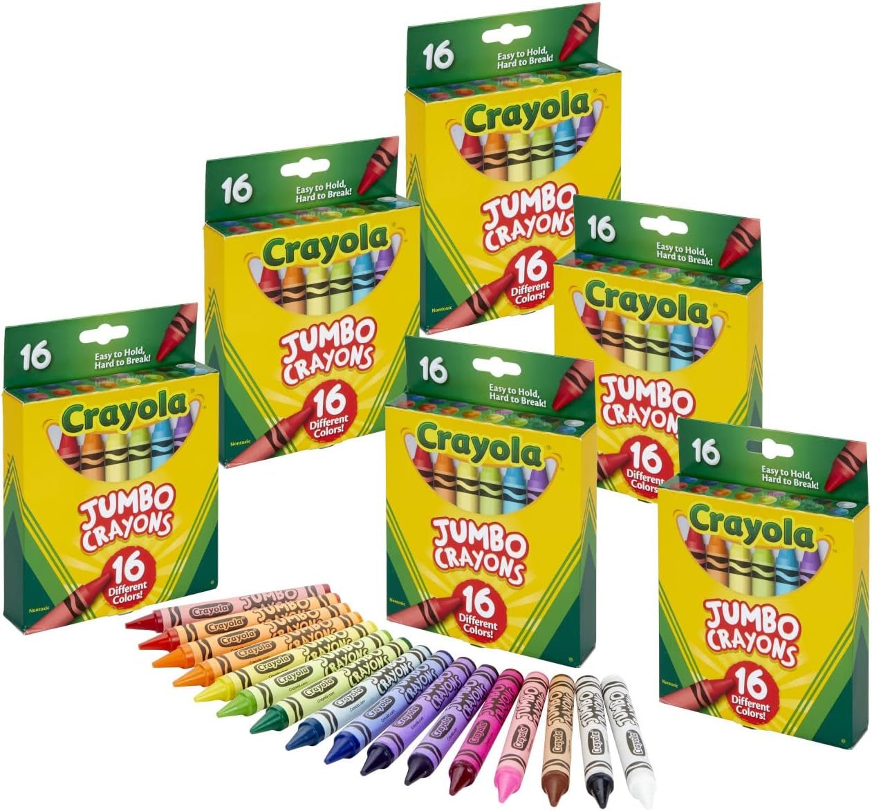 Jumbo Crayons Bulk, 6 Sets of 16 Large Crayons for Toddlers & Kids, School Supplies, Gifts [Amazon Exclusive] - My Store