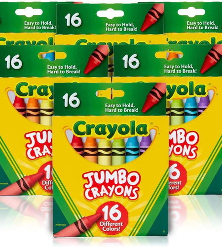 Jumbo Crayons Bulk, 6 Sets of 16 Large Crayons for Toddlers & Kids, School Supplies, Gifts [Amazon Exclusive] - My Store