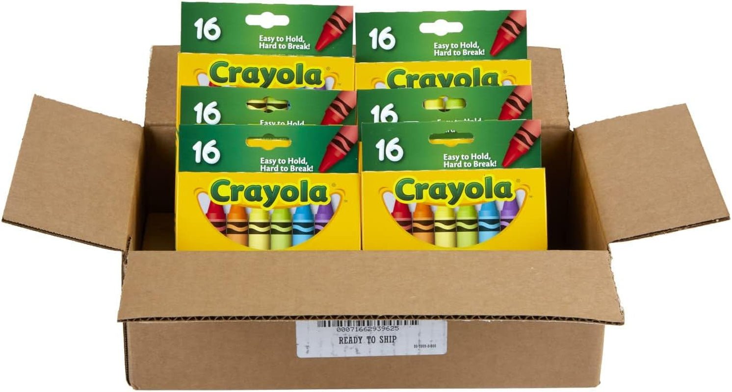 Jumbo Crayons Bulk, 6 Sets of 16 Large Crayons for Toddlers & Kids, School Supplies, Gifts [Amazon Exclusive] - My Store
