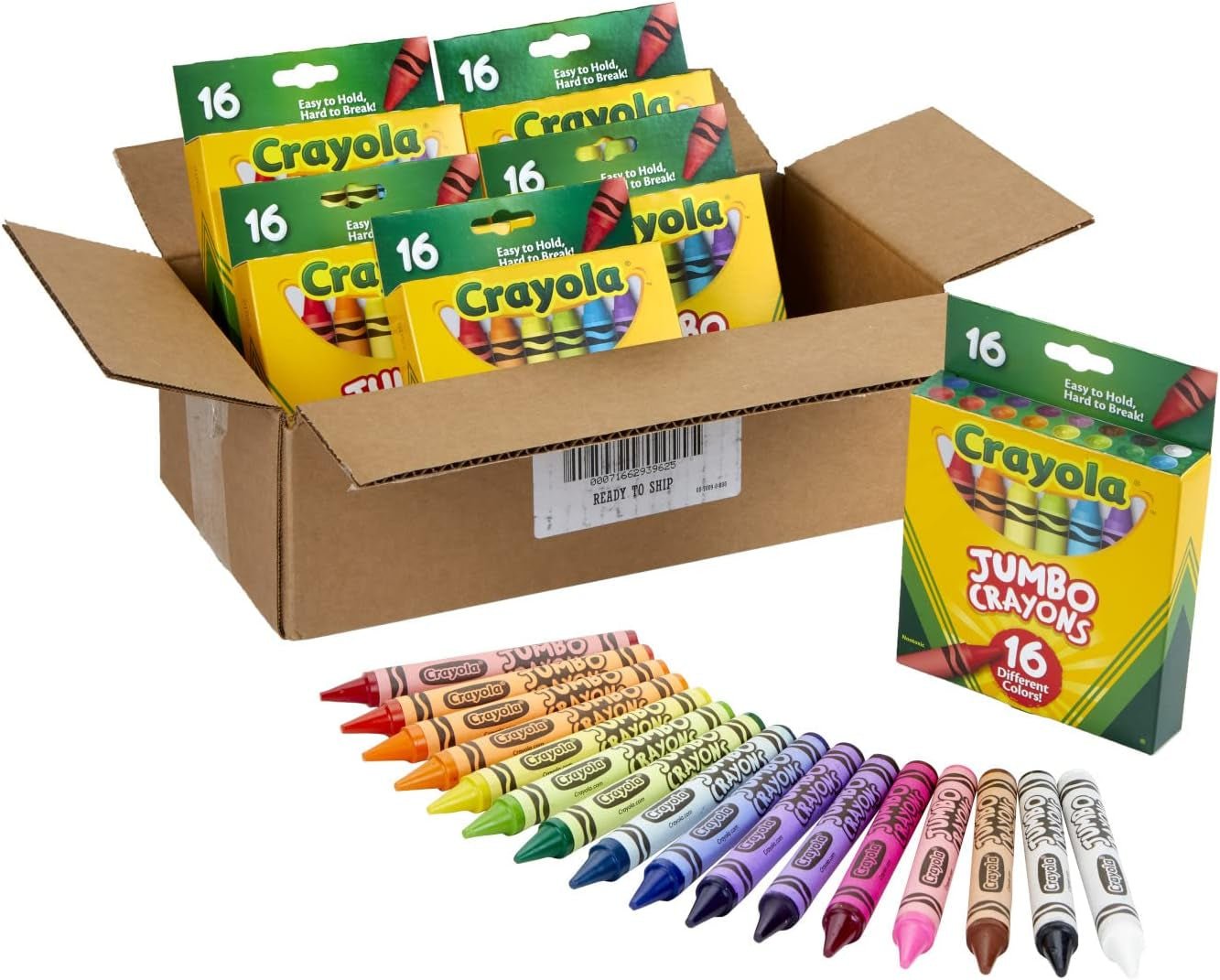 Jumbo Crayons Bulk, 6 Sets of 16 Large Crayons for Toddlers & Kids, School Supplies, Gifts [Amazon Exclusive] - My Store