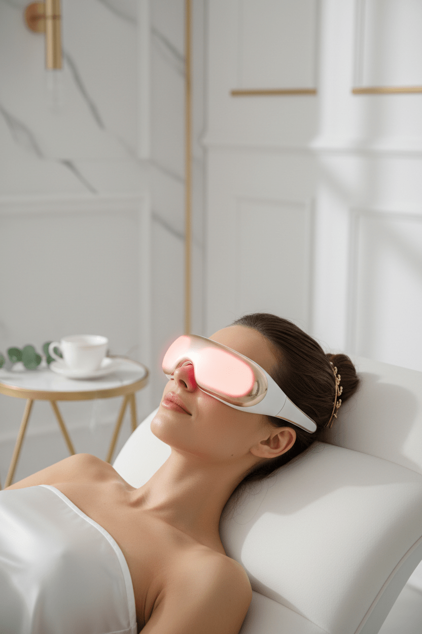 Led Red Light Eye Care Therapy EMS Pulse Micro - Current Device Eye Massager to Relieve Fatigue for Treatment under Eye Wrinkle - My Store