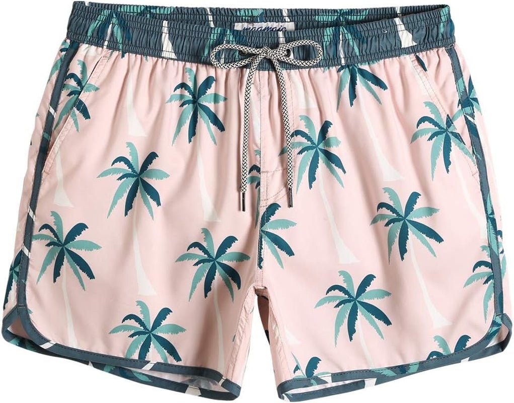 Mens Boys Short 80S 90S Vintage Swim Trunks with Mesh Lining Quick Dry Swim Suits Board Shorts - My Store