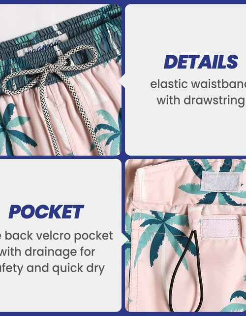 Load image into Gallery viewer, Mens Boys Short 80S 90S Vintage Swim Trunks with Mesh Lining Quick Dry Swim Suits Board Shorts - My Store
