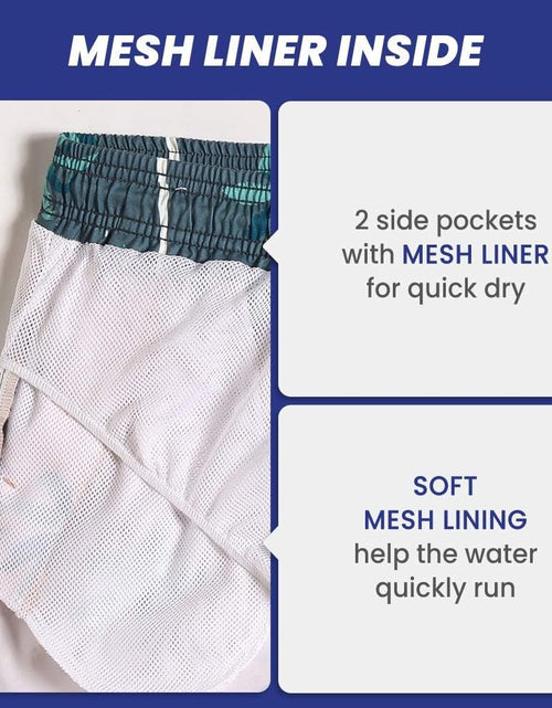 Load image into Gallery viewer, Mens Boys Short 80S 90S Vintage Swim Trunks with Mesh Lining Quick Dry Swim Suits Board Shorts - My Store
