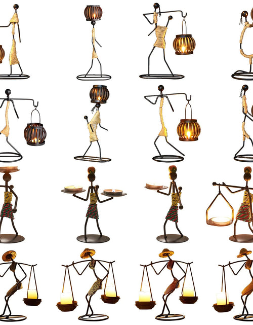 Load image into Gallery viewer, Metal Candle Holder Home Decor Accessories African Candlesticks for Candles Decorative Chandeliers Candle Wedding Centerpieces - My Store
