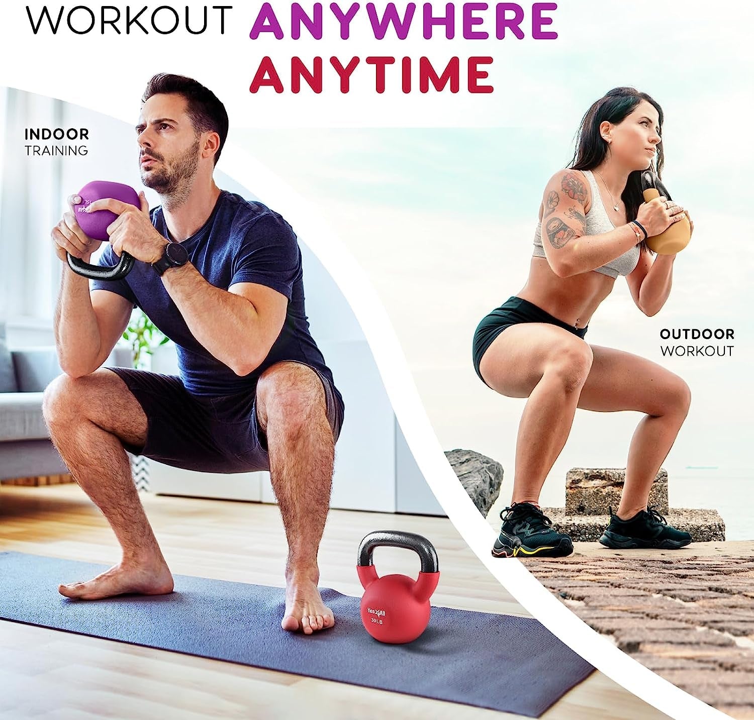 Neoprene Coated Kettlebell Weights, Strength Training Kettlebells for Weightlifting, Conditioning, Strength & Core Training - My Store
