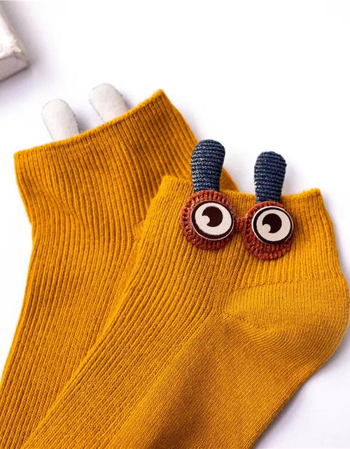 Load image into Gallery viewer, New Women'S Spring Summer Cartoon 3D Big Eyes Rabbit Eared Short Tube Socks Novelty Funny Soft Cotton Ankle Sokken Gift - My Store
