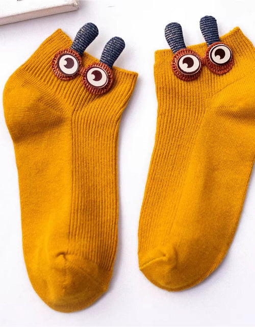 Load image into Gallery viewer, New Women'S Spring Summer Cartoon 3D Big Eyes Rabbit Eared Short Tube Socks Novelty Funny Soft Cotton Ankle Sokken Gift - My Store
