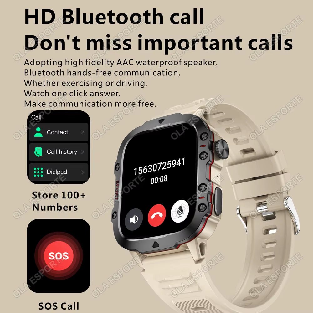 Original Men Smartwatch Flashlight Bluetooth Call Fitness Clock IP68 Waterproof Sports Men for Android IOS Smart Watch 2025 New - My Store