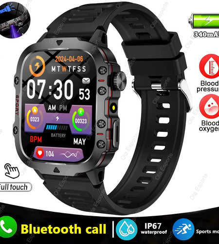Original Men Smartwatch Flashlight Bluetooth Call Fitness Clock IP68 Waterproof Sports Men for Android IOS Smart Watch 2025 New - My Store