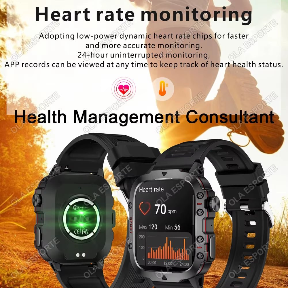 Original Men Smartwatch Flashlight Bluetooth Call Fitness Clock IP68 Waterproof Sports Men for Android IOS Smart Watch 2025 New - My Store