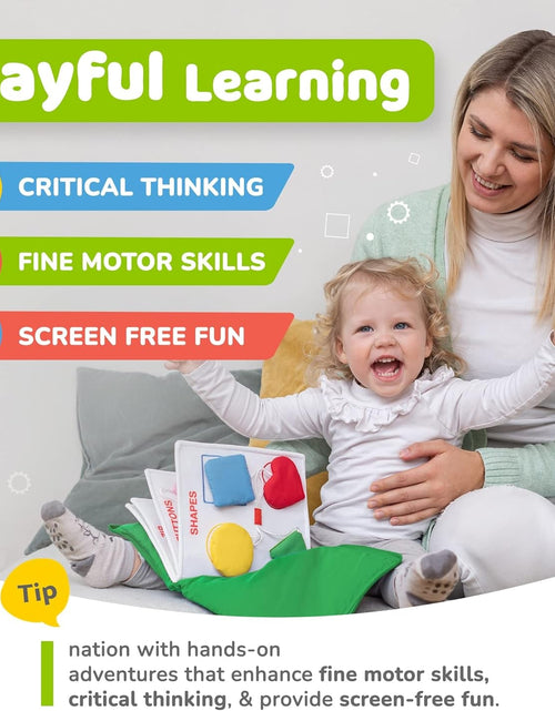 Load image into Gallery viewer, Quiet Book Montessori Toys for Toddlers – Learning Toy – Preschool Educational Toy with Toddler Activities Busy Book, Travel Toy for Boys &amp; Girls + Zipper Bag, Green - My Store
