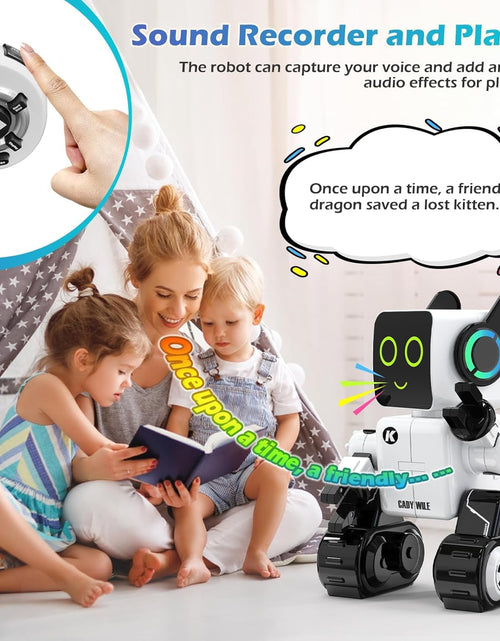 Load image into Gallery viewer, Rechargeable RC Robot Toy for Kids - Interactive Intelligent LED Light, Speaks, Dances, Built - In Coin Bank (White) - My Store
