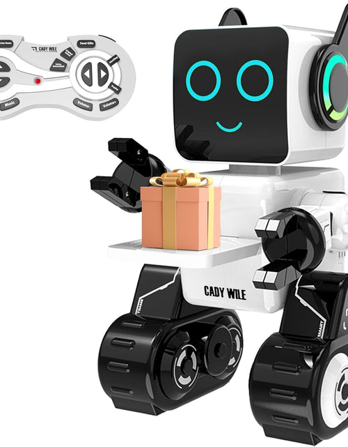 Load image into Gallery viewer, Rechargeable RC Robot Toy for Kids - Interactive Intelligent LED Light, Speaks, Dances, Built - In Coin Bank (White) - My Store
