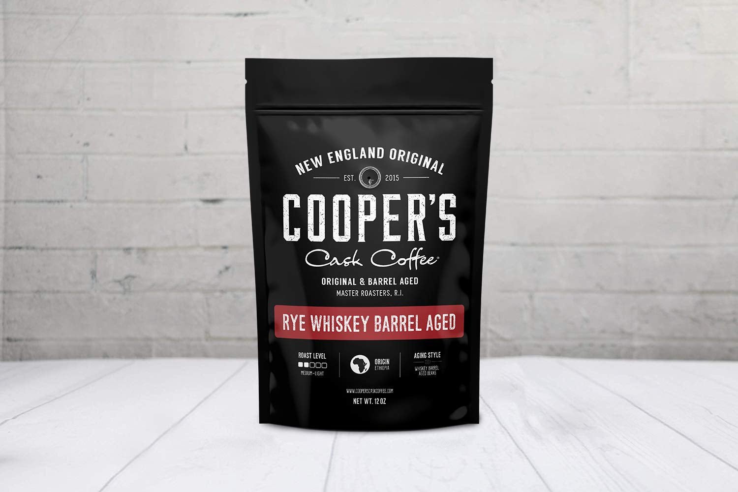 Rye Whiskey Barrel Aged Coffee, Single Origin Ethiopian Coffee Raw Beans Aged in Rye Whiskey Casks, Freshly Roasted 12 Oz Bags, Ground - My Store