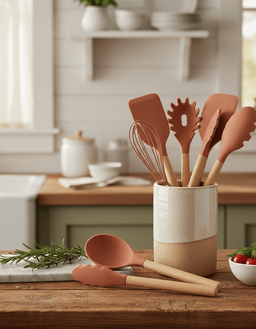 Load image into Gallery viewer, Silicone Kitchen Utensil Set – 14 - Piece Non - Stick, Heat - Resistant Cooking Tools - My Store
