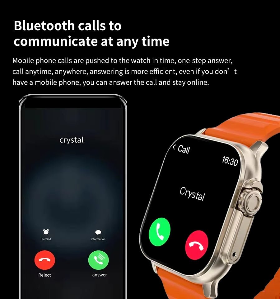 Smart Watch Bluetooth Talk Smartwatch Message Alert Heart Rate Monitor Sports Watch for Android IOS Men Women - My Store