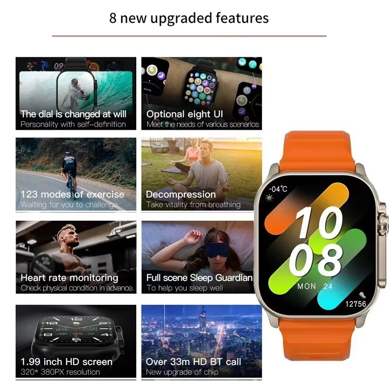 Smart Watch Bluetooth Talk Smartwatch Message Alert Heart Rate Monitor Sports Watch for Android IOS Men Women - My Store