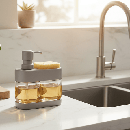 Soap Dispenser with Sponge Holder – 2 - in - 1 Kitchen Sink Organizer - My Store