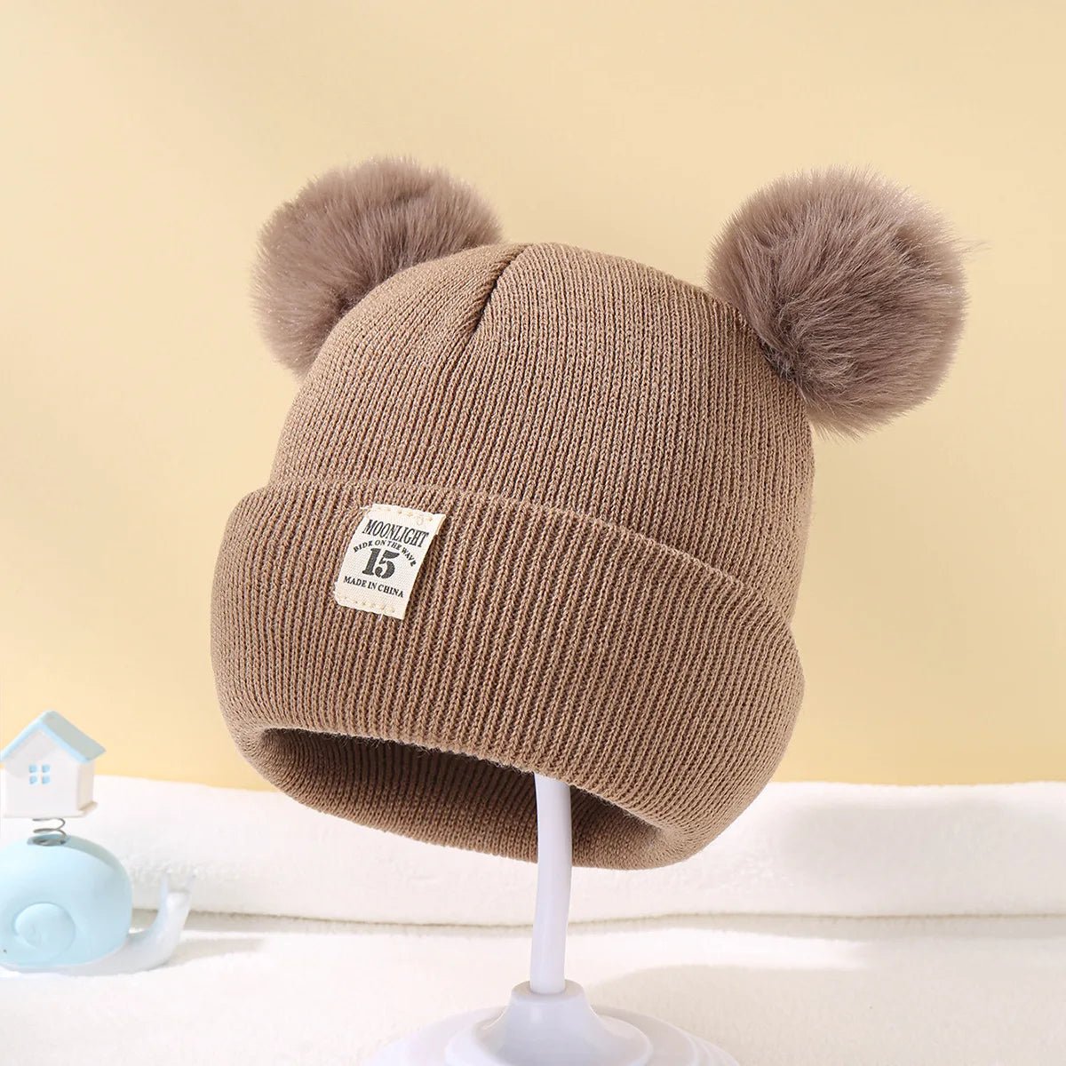 Solid Color Wool Knitted Bonnet Bebe Newborn Baby Hat Pompom Cute Winter Hat for Kids Boys Girls Children Warm Beanie Cap 0 - 3Y - My Store