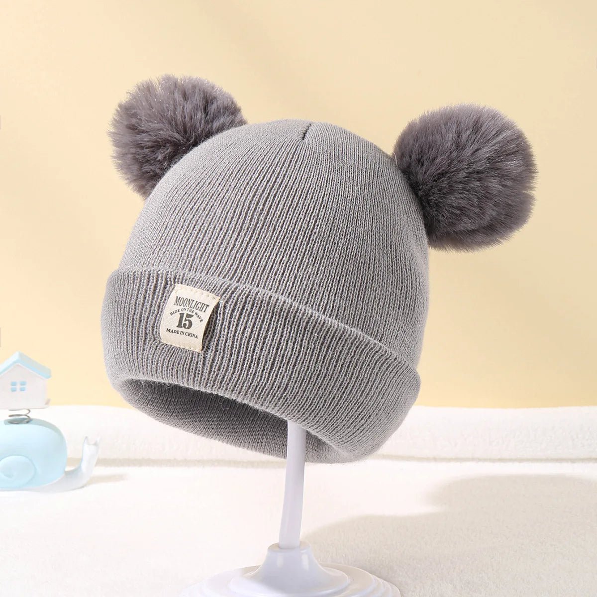 Solid Color Wool Knitted Bonnet Bebe Newborn Baby Hat Pompom Cute Winter Hat for Kids Boys Girls Children Warm Beanie Cap 0 - 3Y - My Store