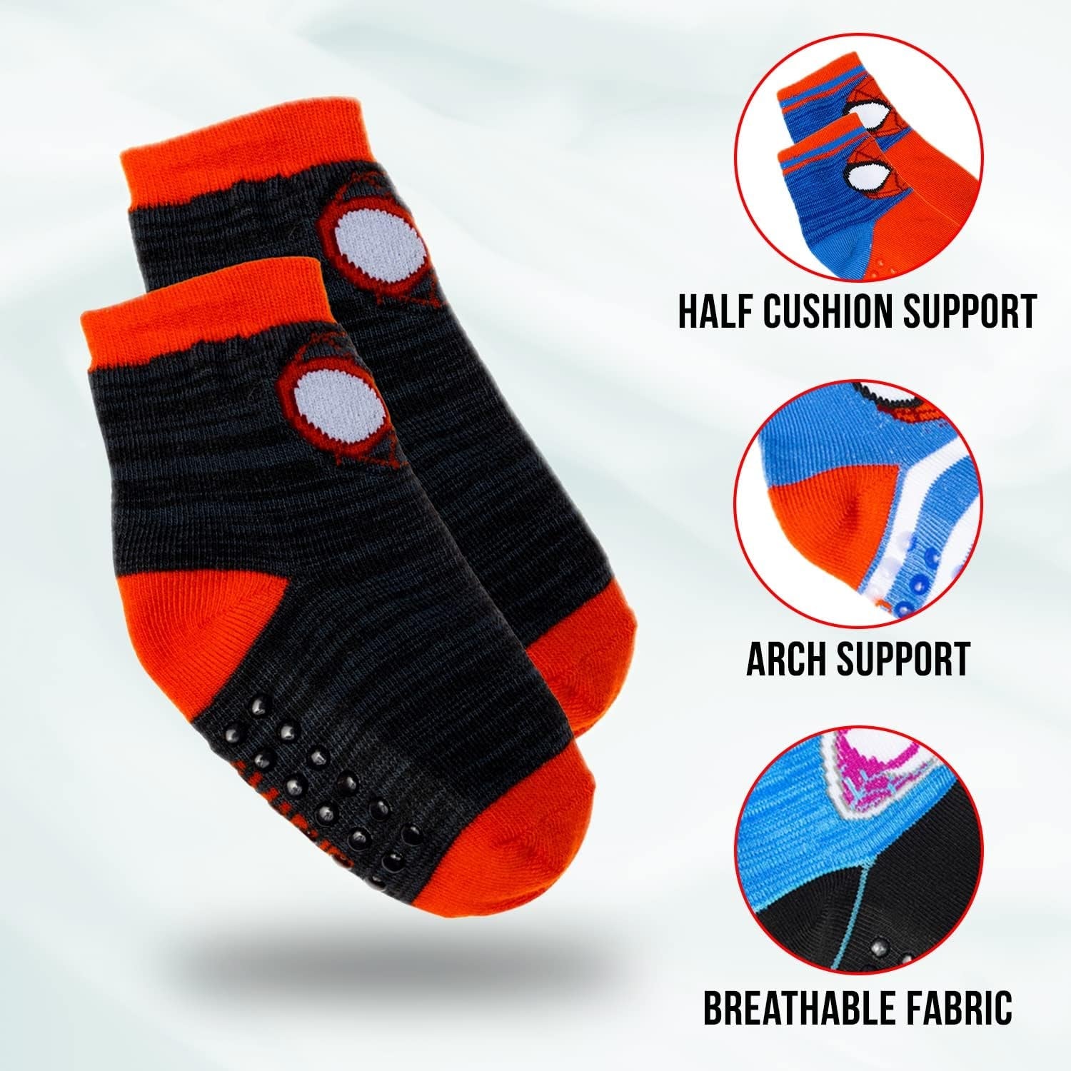 Spiderman Grip Socks, Socks for Toddler Boys, 10 Pack, Spider Man Toddler Gripper Socks, Amazing Spiderman Variety Pack - My Store
