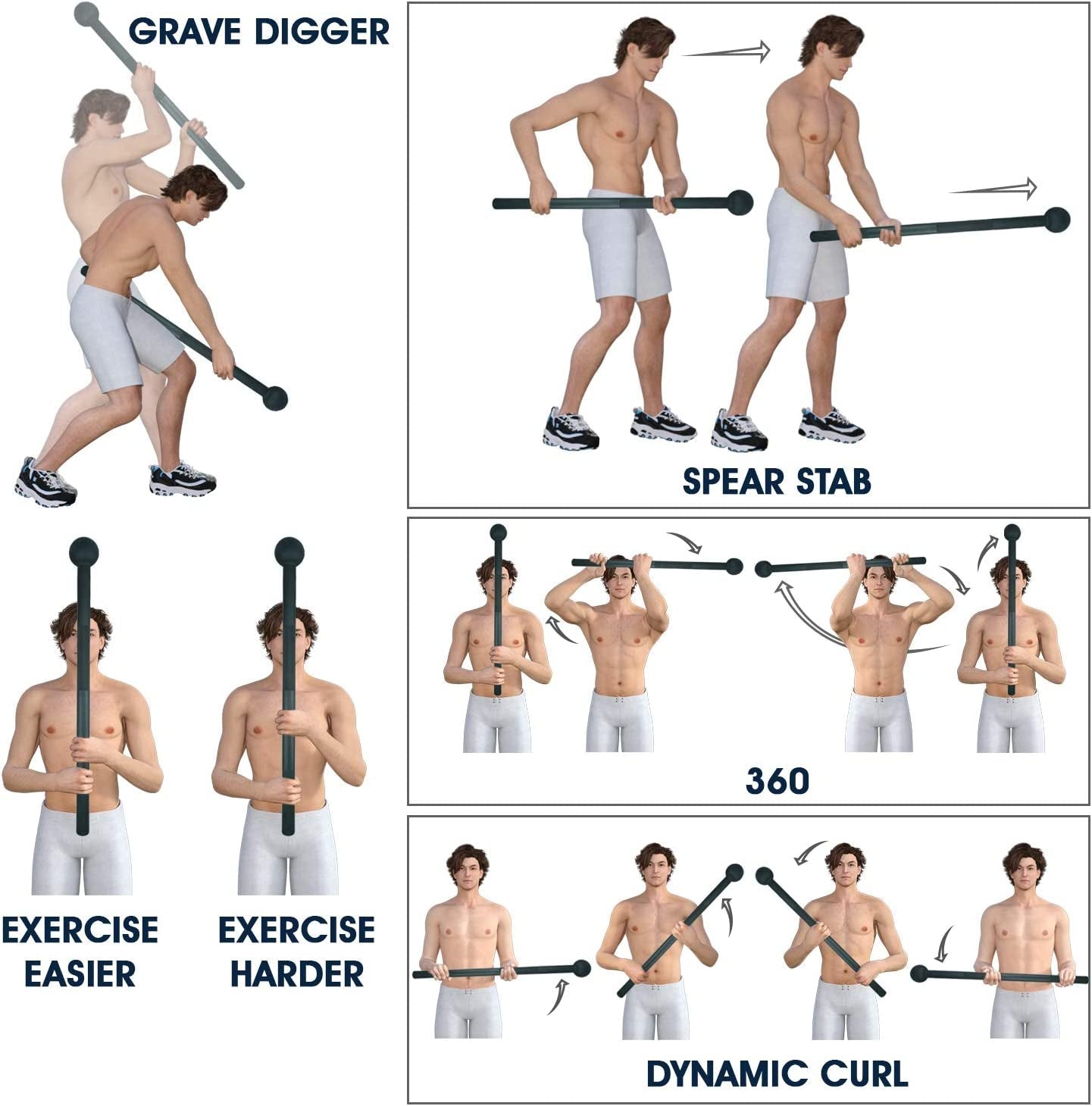 Steel Mace Bell for Strength Training, Support Full Body, Muscles, Shoulder, Grips & Forearms Workouts, Stretching 5, 7, 10, 15, 20, 25, 30 LB for Woman & Man - My Store