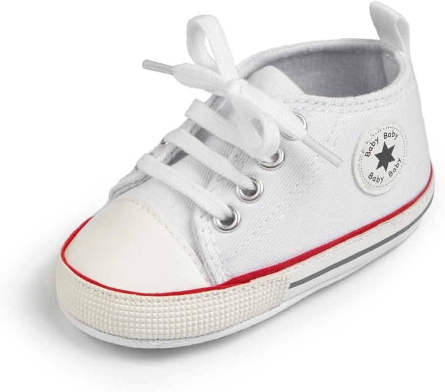 Unisex Baby Boy Girl Canvas Sneaker Soft Sole Ankle Infant First Walkers Crib Shoe - My Store