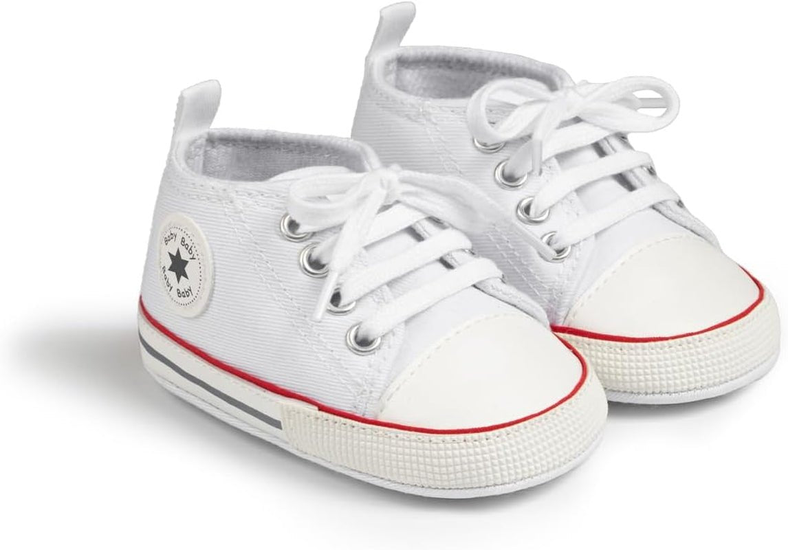 Unisex Baby Boy Girl Canvas Sneaker Soft Sole Ankle Infant First Walkers Crib Shoe - My Store