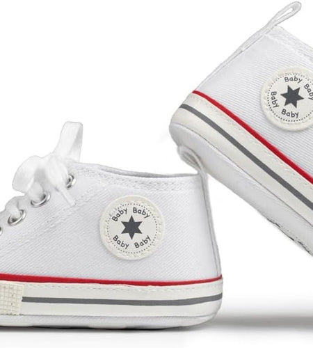 Unisex Baby Boy Girl Canvas Sneaker Soft Sole Ankle Infant First Walkers Crib Shoe - My Store