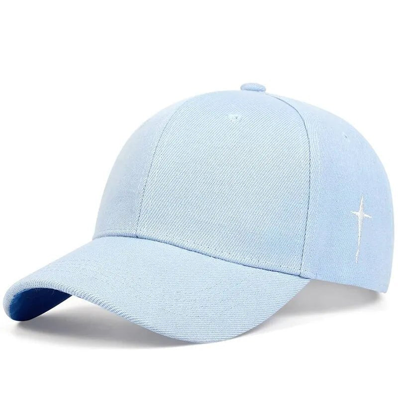 Unisex Simple Cross Water Drop Embroidery Baseball Caps Spring and Autumn Outdoor Adjustable Casual Hat Sunscreen Hat - My Store