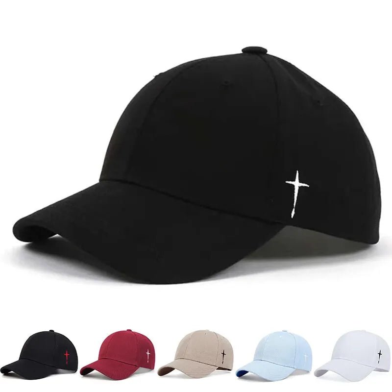 Unisex Simple Cross Water Drop Embroidery Baseball Caps Spring and Autumn Outdoor Adjustable Casual Hat Sunscreen Hat - My Store