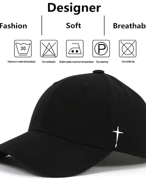 Load image into Gallery viewer, Unisex Simple Cross Water Drop Embroidery Baseball Caps Spring and Autumn Outdoor Adjustable Casual Hat Sunscreen Hat - My Store
