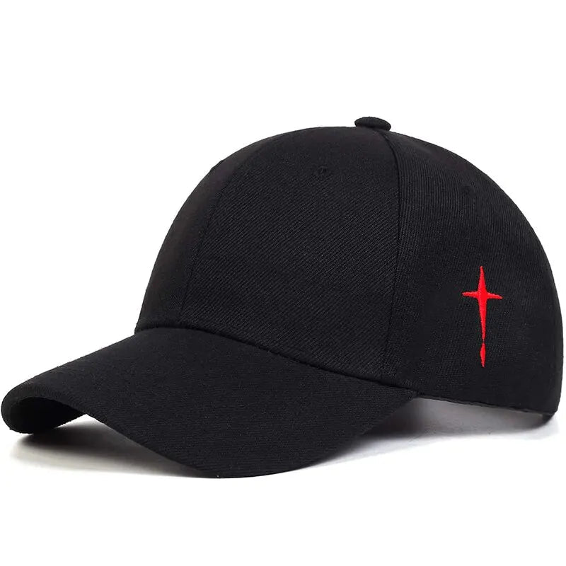 Unisex Simple Cross Water Drop Embroidery Baseball Caps Spring and Autumn Outdoor Adjustable Casual Hat Sunscreen Hat - My Store