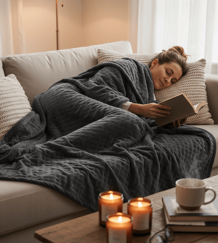 Weighted Blanket (15 Lbs, 60''X80'', Queen Size) | 2.0 Heavy Blanket | 100% Cotton Material with Glass Beads - My Store