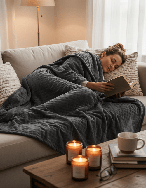 Load image into Gallery viewer, Weighted Blanket (15 Lbs, 60''X80'', Queen Size) | 2.0 Heavy Blanket | 100% Cotton Material with Glass Beads - My Store
