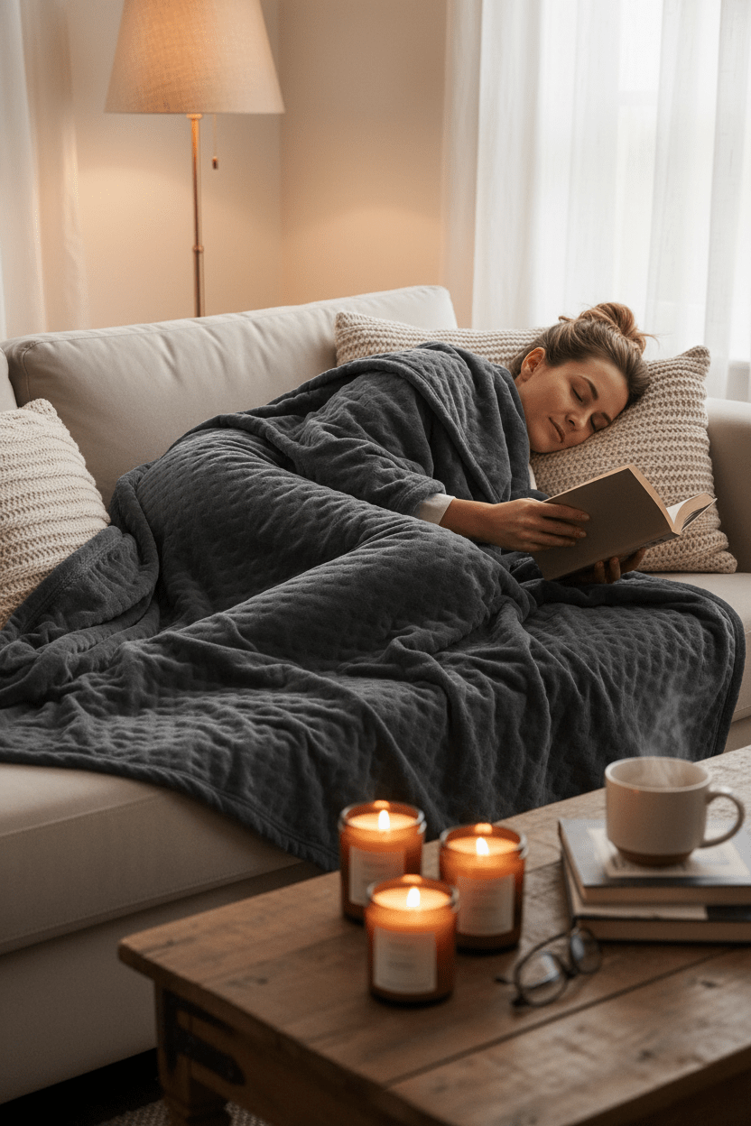Weighted Blanket (15 Lbs, 60''X80'', Queen Size) | 2.0 Heavy Blanket | 100% Cotton Material with Glass Beads - My Store